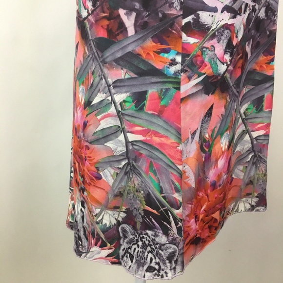 Alice Olivia Dress Fierra Floral Snow Leopard Silk - Picture 5 of 8